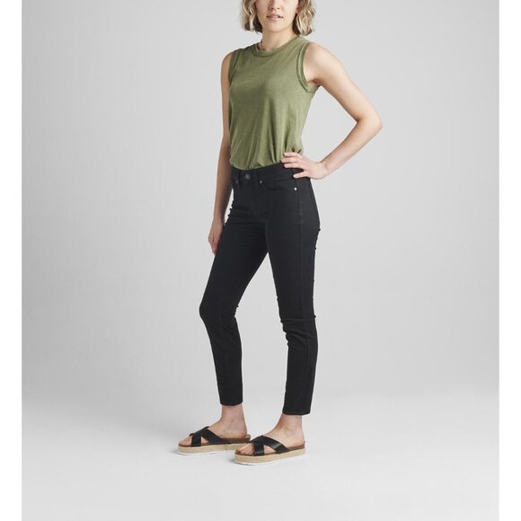 Silver Suki Mid Super Skinny Jeans Fluid Denim Black 30/31 - Picture 1 of 11